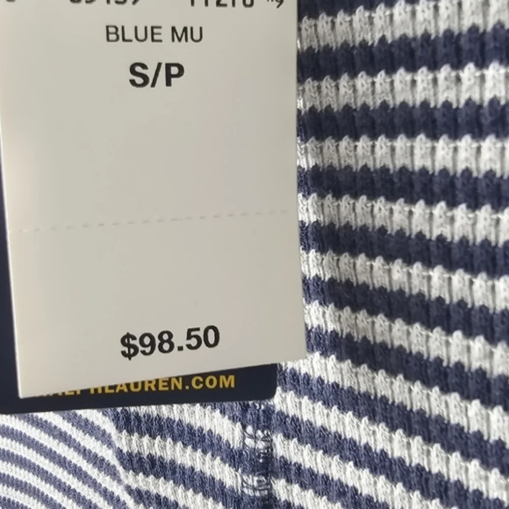 Polo Ralph Lauren S Stripe Thermal Henley Long Sleeve Waffle Knit Pony Shirt NWT